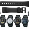Черный полимерный ремешок 10160334 для часов Casio AW-49H, AW-49HE, AW-49H-1B, AW-49H-1E, AW-49H-7B, AW-49H-7E