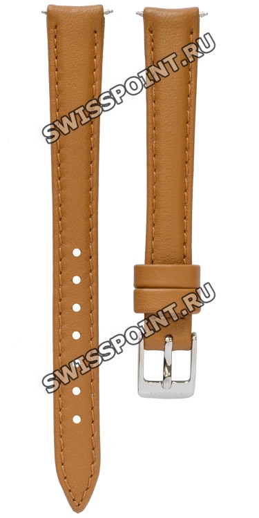 Коричневый кожаный ремешок Tissot T600037891, теленок, гладкий, 12/10, стальная пряжка, для часов Tissot Bella Ora Piccola T103.110