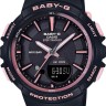 Черный полимерный ремешок Casio 10561438 розовая полоса для часов Casio BGS-100RT-1A