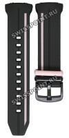 Черный полимерный ремешок Casio 10561438 розовая полоса для часов Casio BGS-100RT-1A