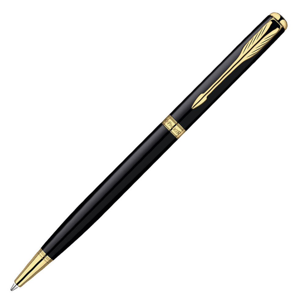 Шариковая ручка Parker Sonnet Slim K430, цвет: LaqBlack GT, стержень .