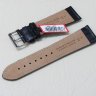 Черный кожаный ремешок из кожи теленка STAILER ORIGINAL 2731-2411 размер (24/20 мм), длина L (120 / 80 мм) с тиснением под кожу крокодила