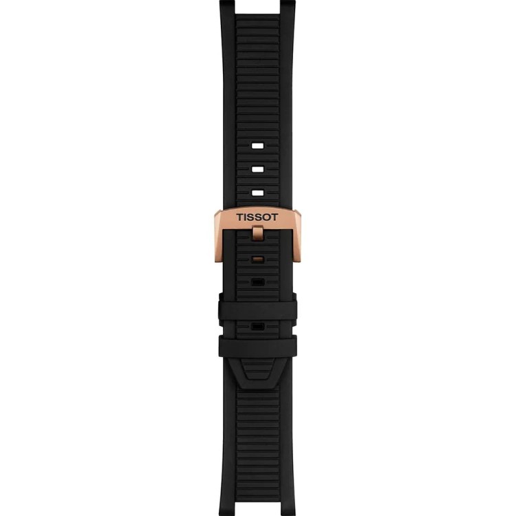 Черный силиконовый ремешок Tissot T603048543, розовая пряжка, для часов Tissot T-Race MotoGP T141.417.37.051.00