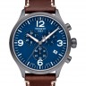 Коричневый кожаный ремешок Tissot T600041405, серая пряжка, 22/22 мм, для часов Tissot Chrono XL T116.617.36.047.00