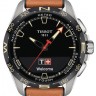 Коричневый силиконовый ремешок Tissot T603047777 с кожаной накладкой, 23/22, титановая пряжка, для часов Tissot T-Touch Connect Solar T121.420.47.051.08