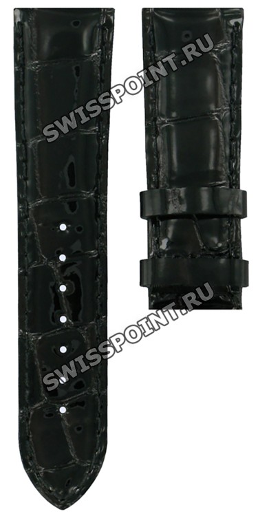 Черный кожаный ремешок Tissot T610031797, теленок, имитация крокодила, 20/18, без замка, для часов Tissot Lady-Round T052.210