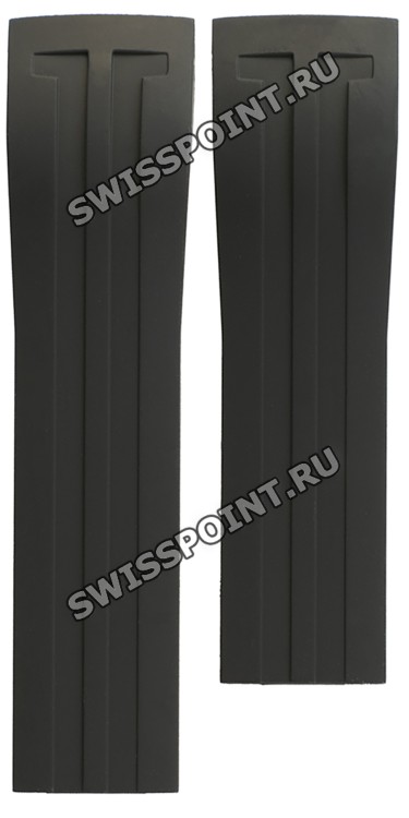 Черный каучуковый ремешок Tissot T610030584, 23/20, интегрированный, без замка, для часов Tissot Racing Touch T002.520