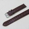 Коричневый кожаный ремешок из кожи теленка STAILER ORIGINAL 2072-2011 размер (20/18 мм), длина L (120 / 80 мм) с тиснением под кожу крокодила