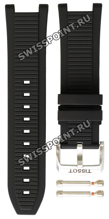 Черный силиконовый ремешок Tissot T603048650, стальная пряжка, для часов Tissot T-Race T141.417.17.011.00