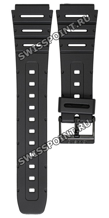 Черный полимерный ремешок Casio 71604130 для часов Casio CA-53, CA-61, FT-100, MAP-100, W-520, W-720, W-722, W-741, WL-100
