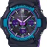 Черно-фиолетовый полимерный ремешок Casio 10587156 для часов Casio GA-100BL-1A, GAS-100BL-1A, GAW-100BL-1A