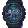 Черно-фиолетовый полимерный ремешок Casio 10587156 для часов Casio GA-100BL-1A, GAS-100BL-1A, GAW-100BL-1A