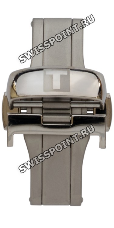Титановый раскладной замок Tissot T640015940 с кнопками, 18 мм, для кожаного ремешка Tissot