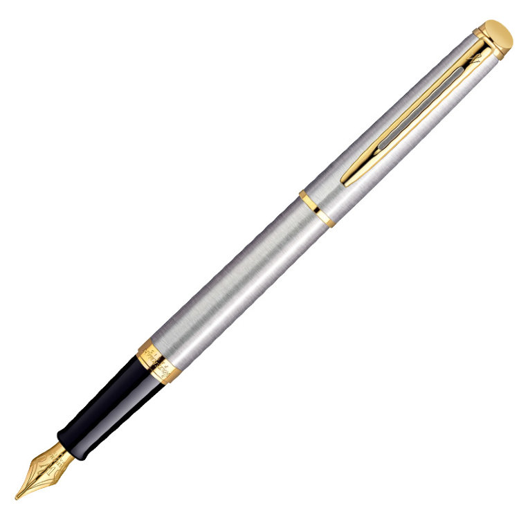 Ручка WATERMAN S0920310 Ручка перьевая Waterman Hemisphere Steel GT (F) чернила: синий, нержавеющая сталь, перо: (№ 290)