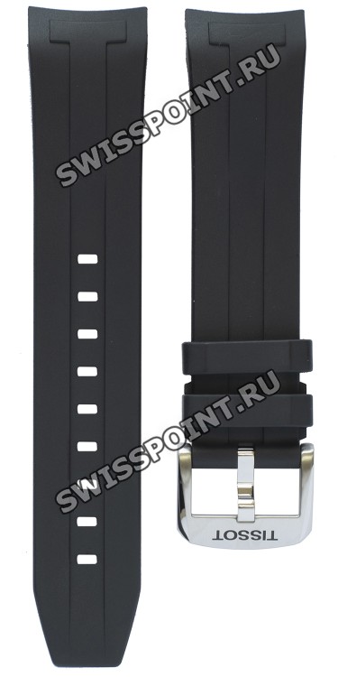 Черный каучуковый ремешок Tissot T603042599, стальная пряжка, для часов Tissot Seastar 1000 Chronograph T120.417
