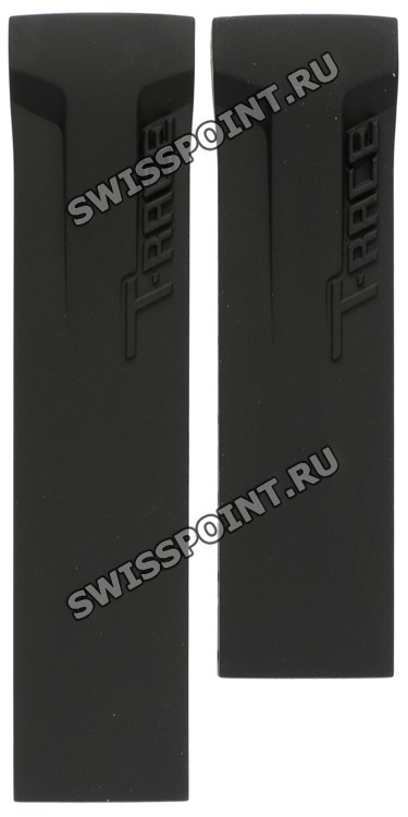 Черный каучуковый ремешок Tissot T610027284, без замка, для часов Tissot T-Race T027.414, T027.417