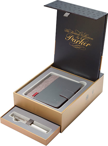 Набор 1978401: перьевая ручка + органайзер Parker Sonnet F540 Feminine Collection, Metal and Pearl GT (Перо F) / АРТИКУЛ: 1978401 (№ 430)