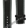 Черный комбинированный (кожа/текстиль) ремешок Tissot T610035310, удлиненный, 22/20 XL, теленок, серая прострочка, без замка, для часов Tissot T-Touch Solar T091.420, T110.420