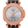 Черный каучуковый ремешок Tissot T603043409 с кожаной накладкой, под крокодила, розовая пряжка, 22/22 мм, для часов Tissot T-Race Swissmatic T115.407