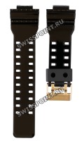 Черный ремешок Casio 10391028, полимерный, глянцевый, желтая пряжка, для часов Casio GDF-100GB-1, GA-710GB-1A, GA-710GBX-1A9, GAC-100BR-1A, GD-100GB-1, GA-110GB-1A, GA-110GBX-1A, GA-140GB-1A1