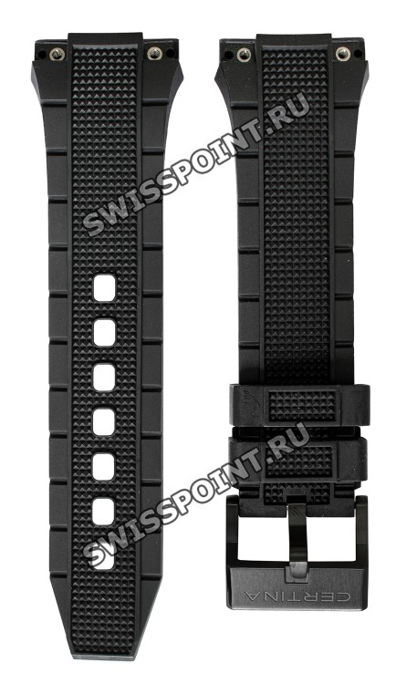Черный каучуковый ремешок Certina C603018587, черная пряжка, для часов Certina C023.710.17.051.00 Ds Eagle