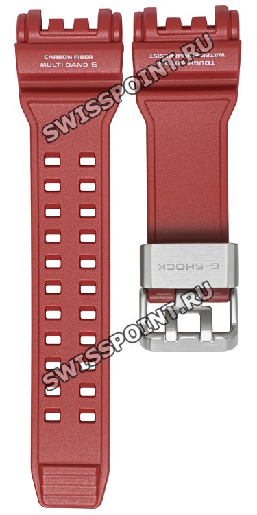 Красный полимерный ремешок Casio 10518723 для часов Casio GPW-1000RD-4A