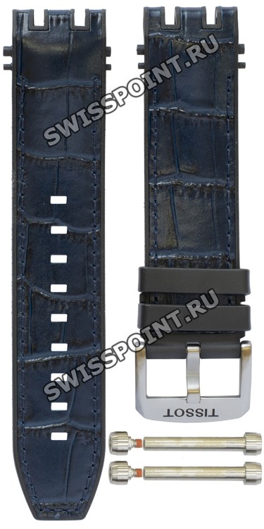 Синий каучуковый ремешок Tissot T603044131 с синей кожаной накладкой, имитация крокодила, 22/22, стальная пряжка, для часов Tissot T-Race Swissmatic T115.407.17.041.00
