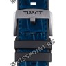 Синий каучуковый ремешок Tissot T603044131 с синей кожаной накладкой, имитация крокодила, 22/22, стальная пряжка, для часов Tissot T-Race Swissmatic T115.407.17.041.00