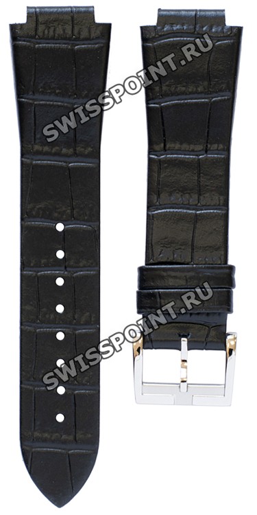 Черный кожаный ремешок Tissot T600040833, теленок, 15/18, с вырезом, стальная пряжка, для часов Tissot Generosi-T T105.309.16.126.00, T105309