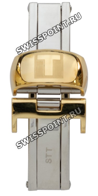 Желтый стальной раскладной замок Tissot T640015871, 12 мм, для кожаного ремешка часов Tissot