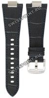 Синий кожаный ремешок Tissot T600047701 / T610047702, 27/18, с вырезом 12 мм, стальная пряжка, для часов Tissot T137.407.16.041.00 PRX Powermatic 80, T137.410.16.041.00