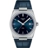 Синий кожаный ремешок Tissot T600047701 / T610047702, 27/18, с вырезом 12 мм, стальная пряжка, для часов Tissot T137.407.16.041.00 PRX Powermatic 80, T137.410.16.041.00