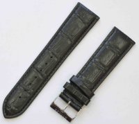 Черный кожаный ремешок Stailer 1521-2201 (22/20 мм)