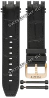 Черный каучуковый ремешок Tissot T603044205 с кожаной накладкой, имитация крокодила, 22/22, розовая пряжка, для часов Tissot T-Race T115.427.37.051.01