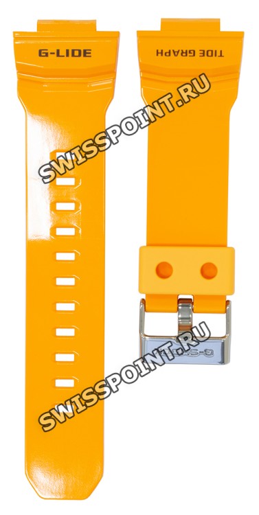 Оранжевый глянцевый полимерный ремешок Casio 10414669 для часов Casio GLX-150-4