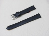 Черный кожаный ремешок из кожи теленка STAILER ORIGINAL 1071-1601 размер (16/14 мм), длина M (105 / 70 мм) с тиснением под кожу теленка