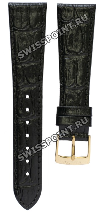 Черный кожаный ремешок Tissot T600013017, теленок, имитация крокодила, 21/16, желтая пряжка, для часов Tissot New Helvetia