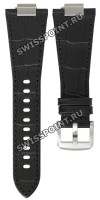Черный кожаный ремешок Tissot T600047562 / T610047563, 27/18, с вырезом 12 мм, стальная пряжка, для часов Tissot T137.407.16.051.00 PRX Powermatic 80