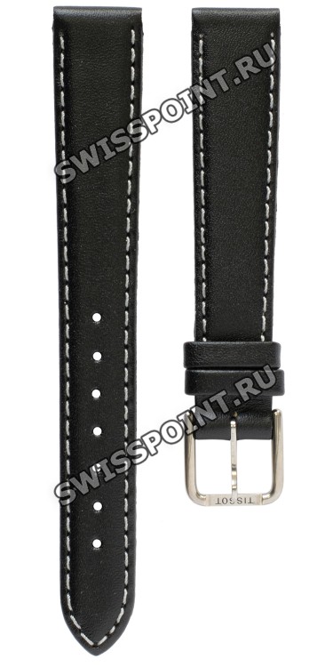 Черный кожаный ремешок Tissot T600013182, теленок, гладкий, 14/12, стальная пряжка, для часов Tissot PR50 2000 J334/434, J336/436