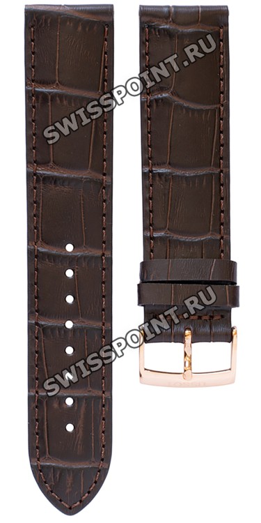Коричневый кожаный ремешок Tissot T600041276, теленок, 21/20, розовая пряжка, для часов Tissot Every Time T109.407.36.031.00, T109407