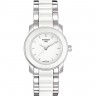 Стальной браслет Tissot T605030913 c белыми керамическими вставками без конечных звеньев для часов Tissot Ceramic T064.210