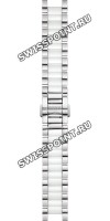 Стальной браслет Tissot T605030913 c белыми керамическими вставками без конечных звеньев для часов Tissot Ceramic T064.210