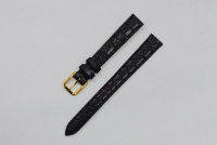 Ремешок TISSOT T600013064 черный, имитация крокодила, 12/10, желтая пряжка, OLD DESIRE для часов TISSOT
