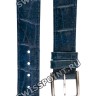 T600013232 Ремешок синий, имитация крокодила, 14/12, с вырезом, стальная пряжка, STYLIST ELABUKI для часов TISSOT V136/236