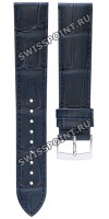 Синий кожаный ремешок Tissot T600041534 / T610042823, теленок, 20/18, стальная пряжка, для часов Tissot Carson T122.407.16.043.00, T122.410.16.043.00, T122.423.16.043.00