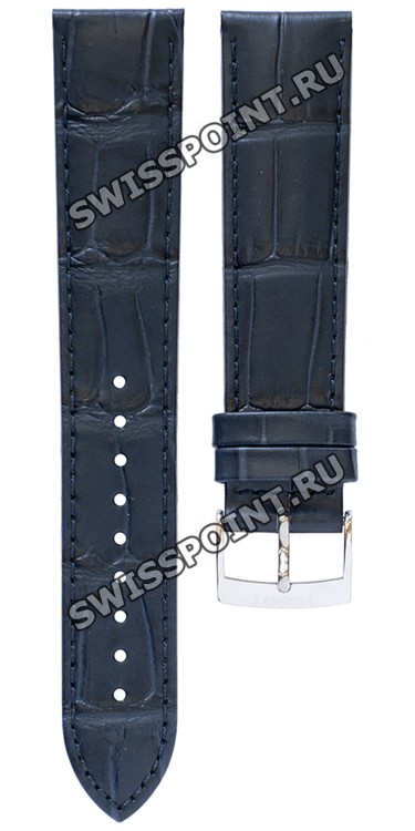 Синий кожаный ремешок Tissot T600041534 / T610042823, теленок, 20/18, стальная пряжка, для часов Tissot Carson T122.407.16.043.00, T122.410.16.043.00, T122.423.16.043.00