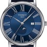 Синий кожаный ремешок Tissot T600041534 / T610042823, теленок, 20/18, стальная пряжка, для часов Tissot Carson T122.407.16.043.00, T122.410.16.043.00, T122.423.16.043.00