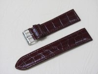 Коричневый кожаный ремешок из кожи теленка STAILER ORIGINAL 1012-2411 размер (24/22 мм), длина L (120 / 80 мм) с тиснением под кожу крокодила