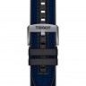 Черный каучуковый ремешок Tissot T603044210 с синей синтетической накладкой, 22/22 мм, стальная пряжка, для часов Tissot T-Race T115.427.27.041.00