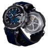 Черный каучуковый ремешок Tissot T603044210 с синей синтетической накладкой, 22/22 мм, стальная пряжка, для часов Tissot T-Race T115.427.27.041.00